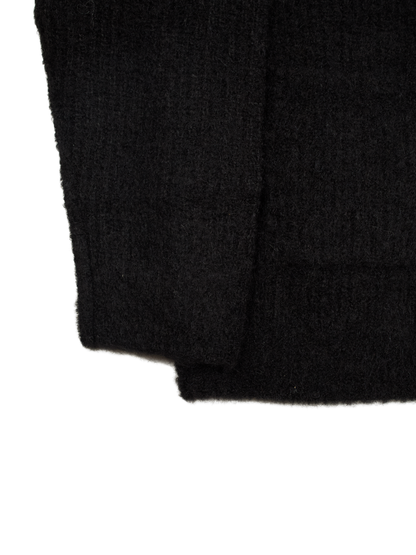 ALPACA/WOOL V-NECK CARDIGAN｜BLACK
