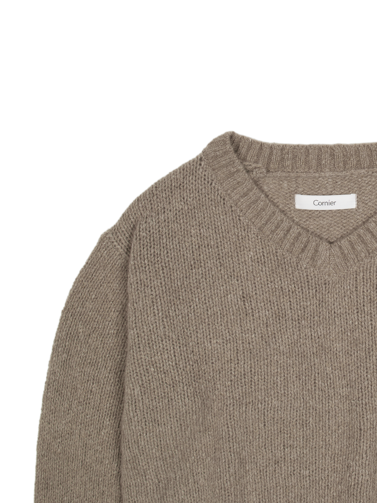 CASHMERE/SABLE V-NECK SWEATER｜NATURAL