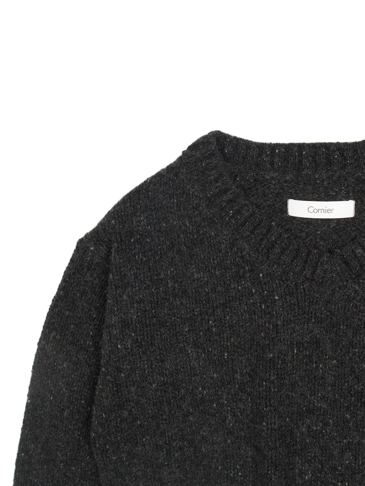 CASHMERE/SABLE V-NECK SWEATER｜CHARCOAL