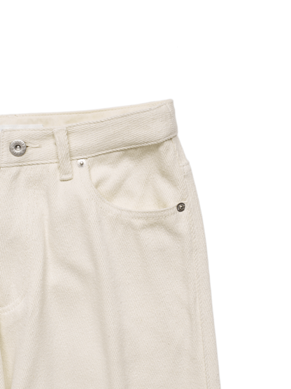 SILK NEP DENIM PANTS for WOMEN｜WHITE