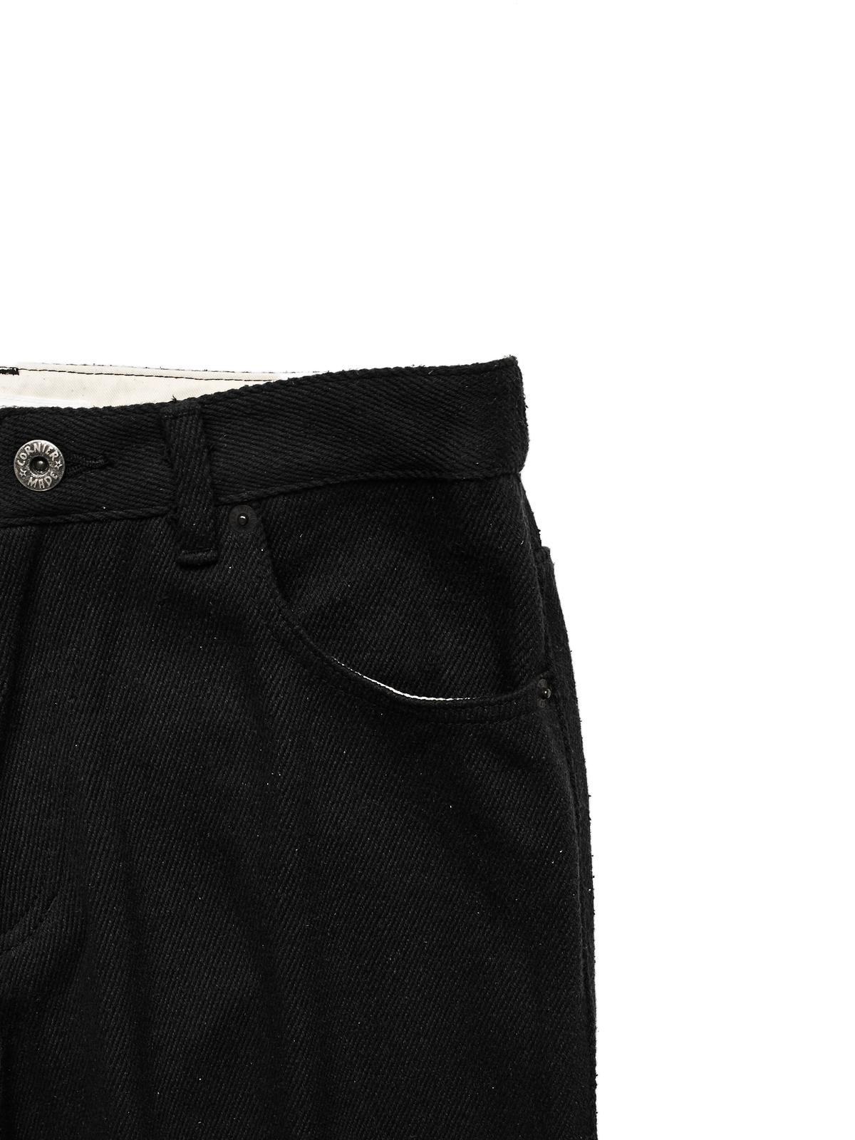 SILK NEP DENIM PANTS for WOMEN｜BLACK