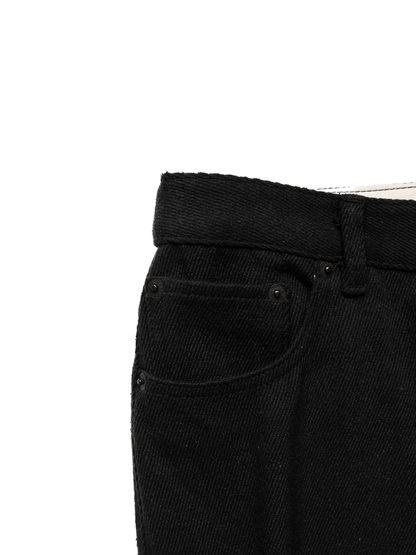 SILK NEP DENIM PANTS for WOMEN｜BLACK