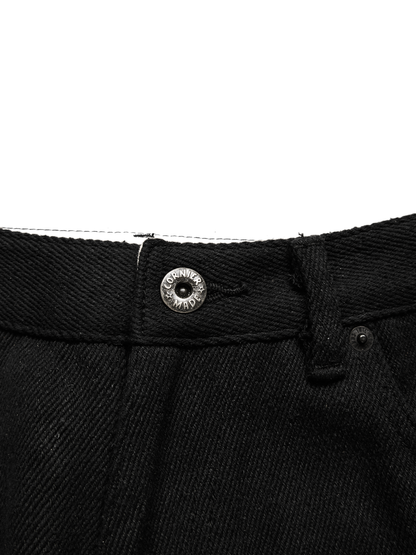 SILK NEP DENIM PANTS for WOMEN｜BLACK