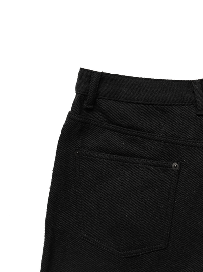 SILK NEP DENIM PANTS for WOMEN｜BLACK