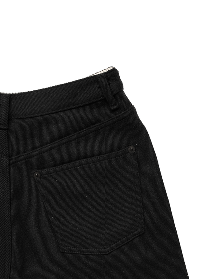 SILK NEP DENIM PANTS for WOMEN｜BLACK