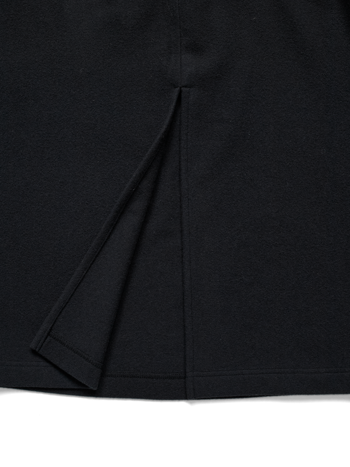 Super180’s WOOL FLEECE SKIRT｜INK BLACK