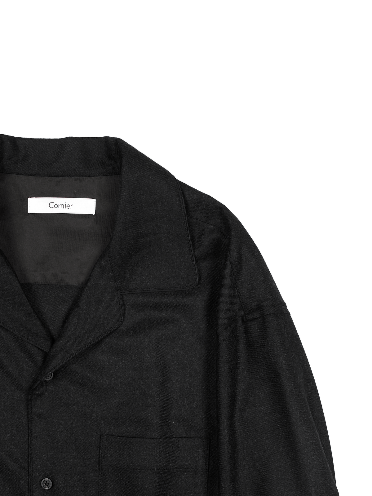 Super160's WORSTED WOOL VIYELLA SHIRTS｜TOP BLACK