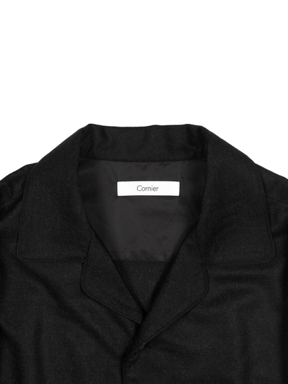 Super160's WORSTED WOOL VIYELLA SHIRTS｜TOP BLACK
