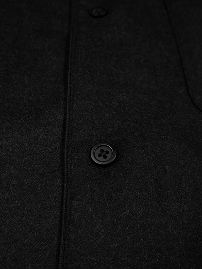 Super160's WORSTED WOOL VIYELLA SHIRTS｜TOP BLACK