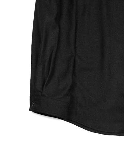 Super160's WORSTED WOOL VIYELLA SHIRTS｜TOP BLACK