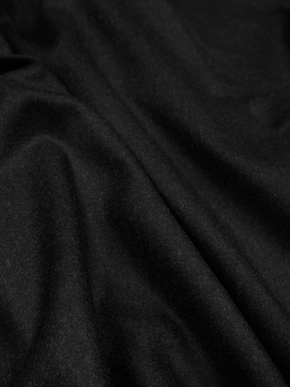 Super160's WORSTED WOOL VIYELLA SHIRTS｜TOP BLACK