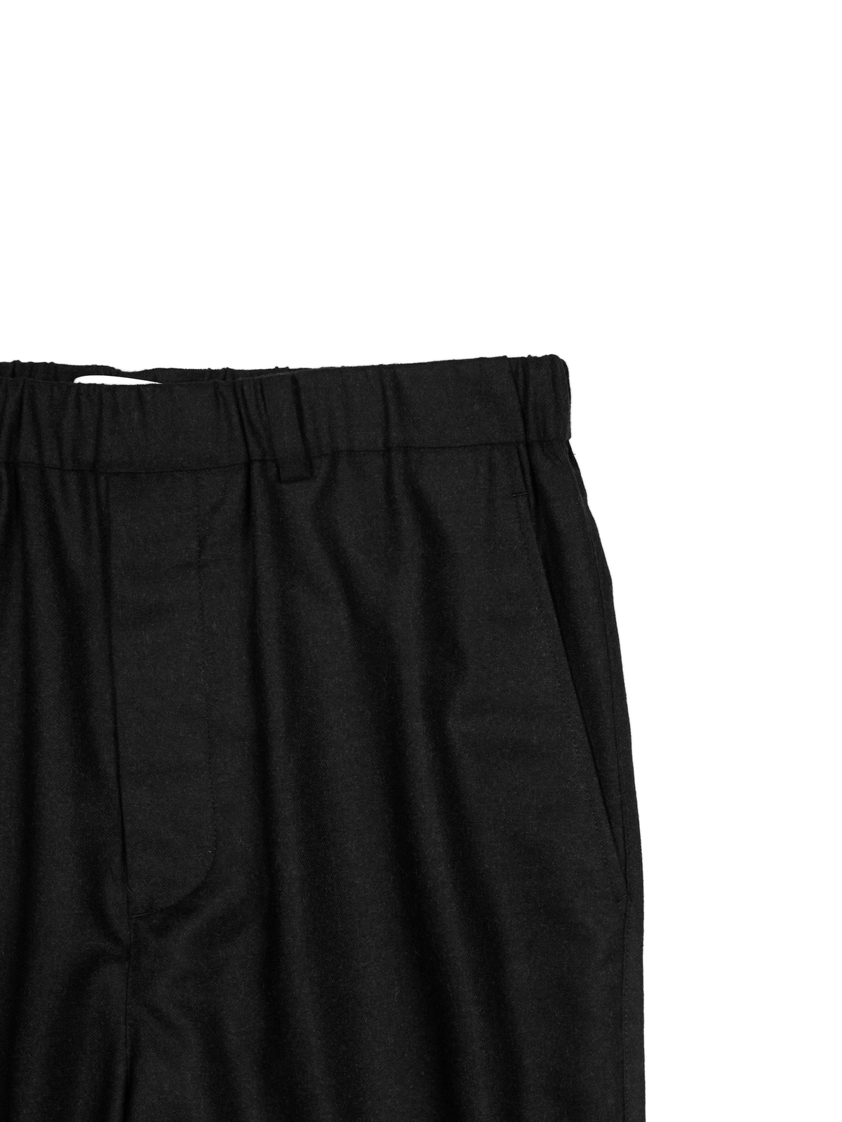 Super160's WORSTED WOOL VIYELLA EASY PANTS｜TOP BLACK