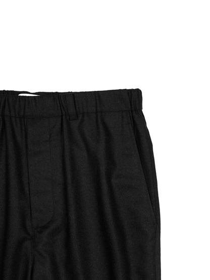 Super160's WORSTED WOOL VIYELLA EASY PANTS｜TOP BLACK
