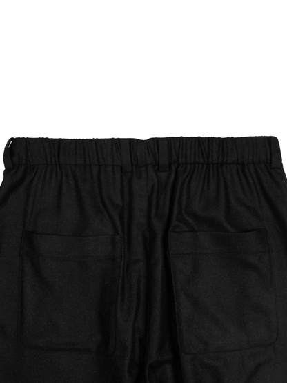 Super160's WORSTED WOOL VIYELLA EASY PANTS｜TOP BLACK