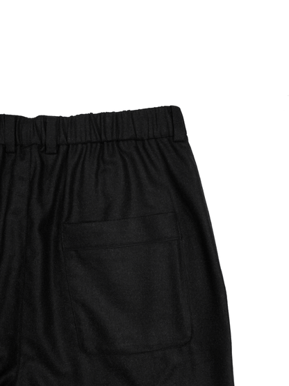Super160's WORSTED WOOL VIYELLA EASY PANTS｜TOP BLACK