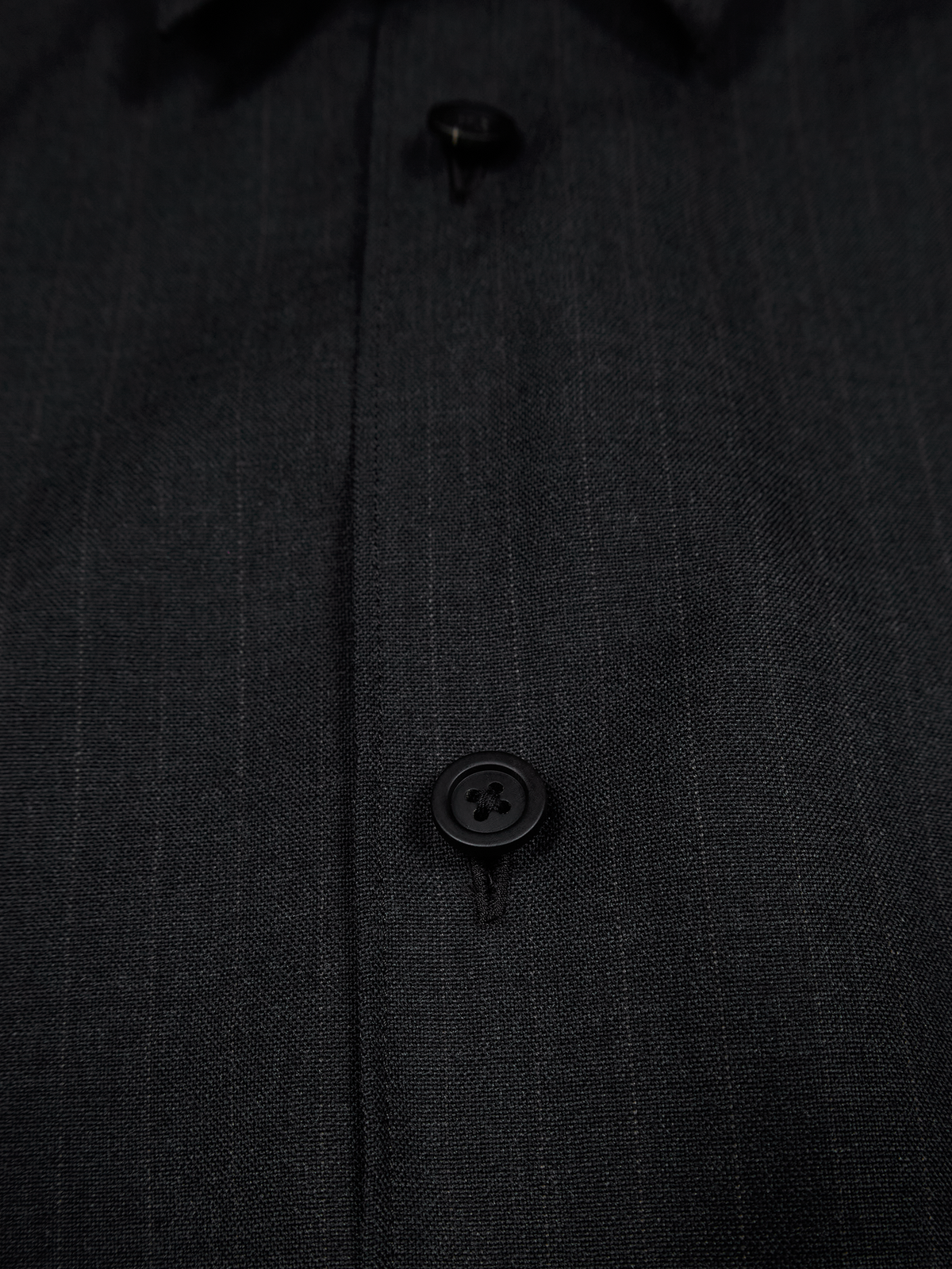 Super130's WORSTED WOOL STRIPE SHIRTS｜CHARCOAL STRIPE
