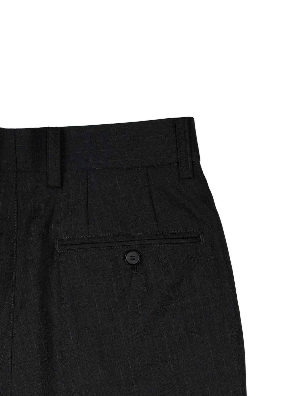 Super130's WORSTED WOOL STRIPE SLACKS for WOMEN｜CHARCOAL STRIPE