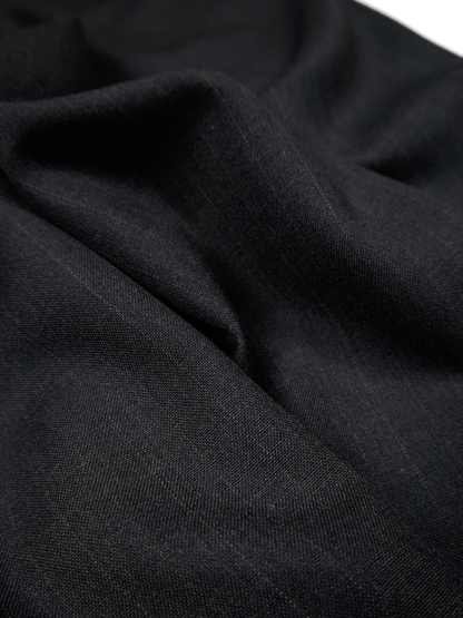 Super130's WORSTED WOOL STRIPE SLACKS for WOMEN｜CHARCOAL STRIPE