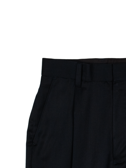 Super130's WORSTED WOOL GABARDINE SLACKS for WOMEN｜TOP D.NAVY