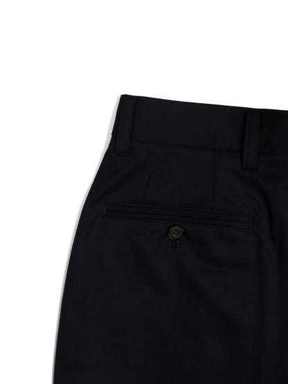 Super130's WORSTED WOOL GABARDINE SLACKS for WOMEN｜TOP D.NAVY