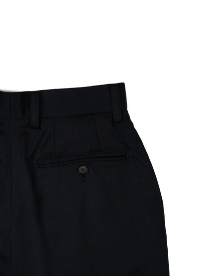 Super130's WORSTED WOOL GABARDINE SLACKS for WOMEN｜TOP D.NAVY