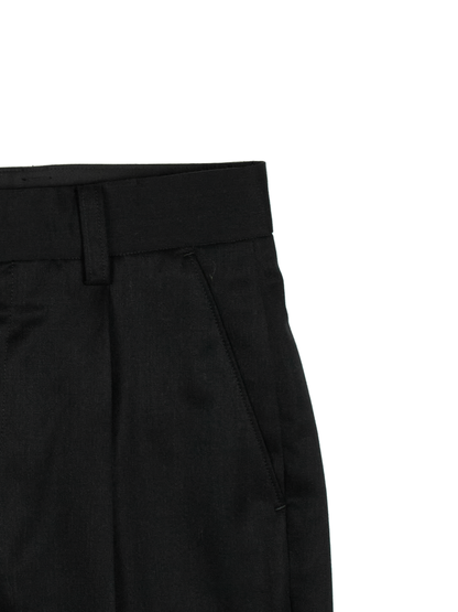 Super130's WORSTED WOOL GABARDINE SLACKS for WOMEN｜TOP BLACK