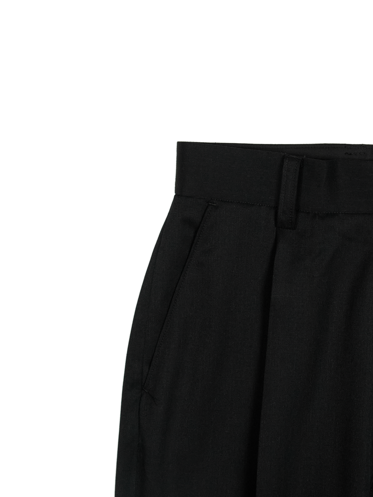 Super130's WORSTED WOOL GABARDINE SLACKS for WOMEN｜TOP BLACK