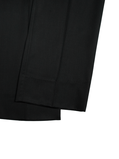 Super130's WORSTED WOOL GABARDINE SLACKS for WOMEN｜TOP BLACK