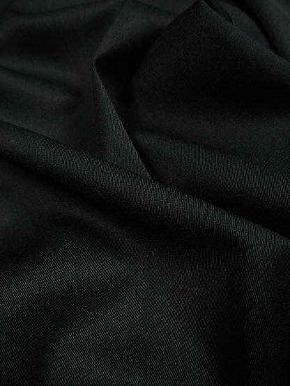 Super130's WORSTED WOOL GABARDINE SLACKS for WOMEN｜TOP BLACK