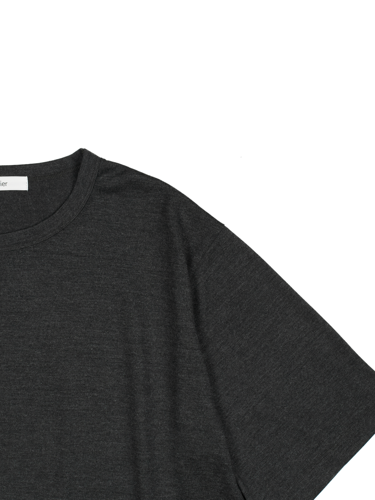 Super160's WORSTED WOOL HEAVY T-SHIRTS HALF SLEEVE｜TOP CHARCOAL