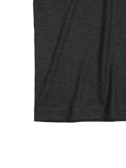 Super160's WORSTED WOOL HEAVY T-SHIRTS HALF SLEEVE｜TOP CHARCOAL