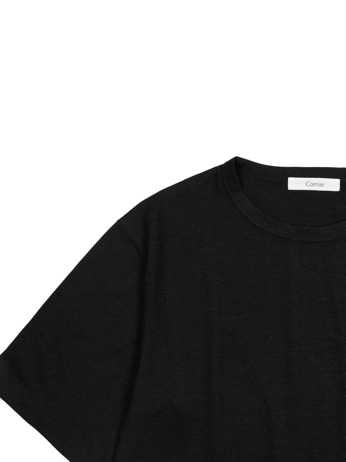Super160's WORSTED WOOL HEAVY T-SHIRTS HALF SLEEVE｜TOP BLACK
