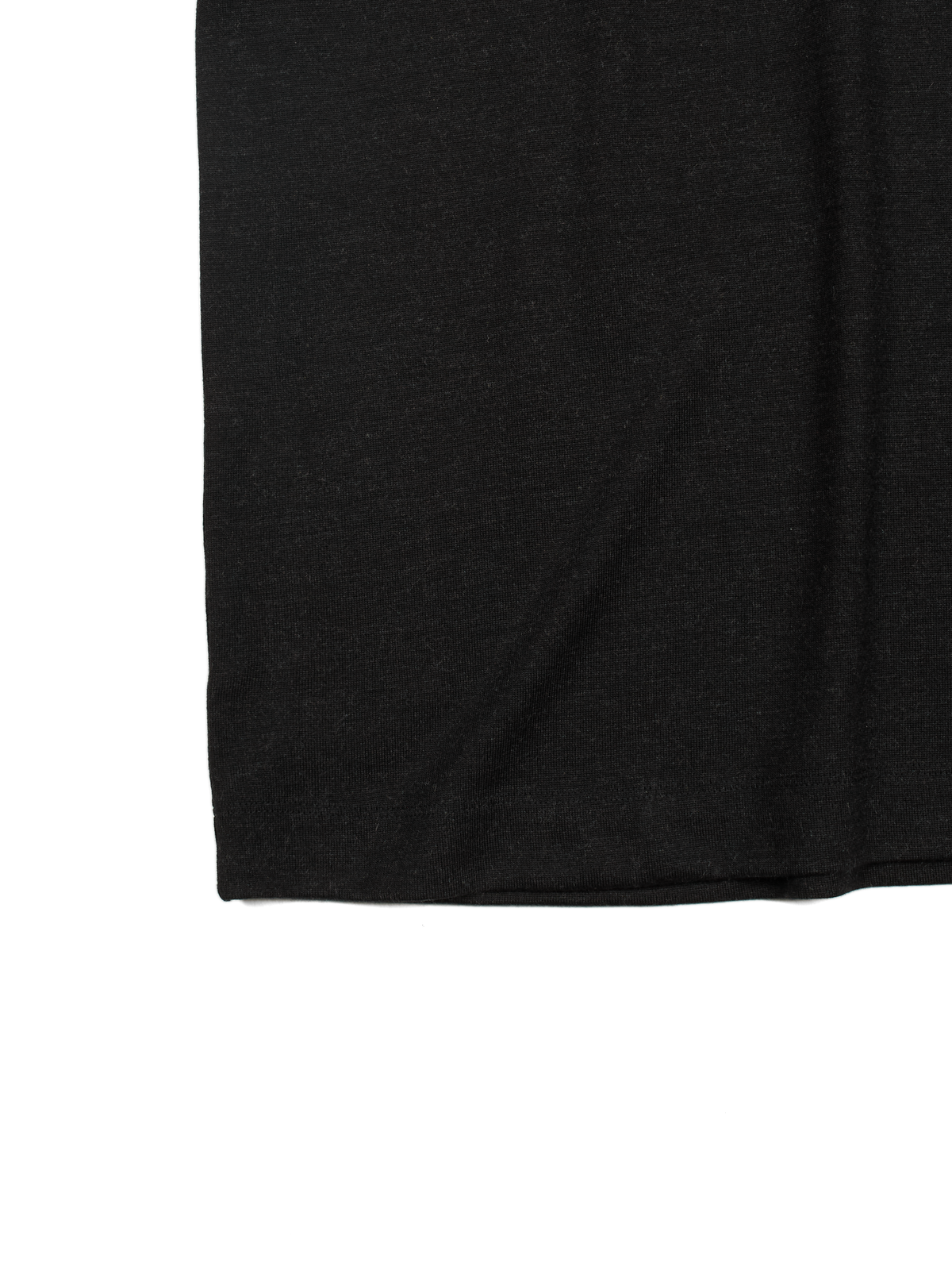 Super160's WORSTED WOOL HEAVY T-SHIRTS HALF SLEEVE｜TOP BLACK