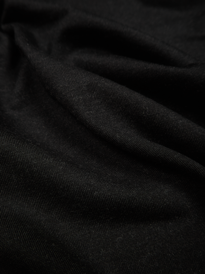 Super160's WORSTED WOOL HEAVY T-SHIRTS HALF SLEEVE｜TOP BLACK