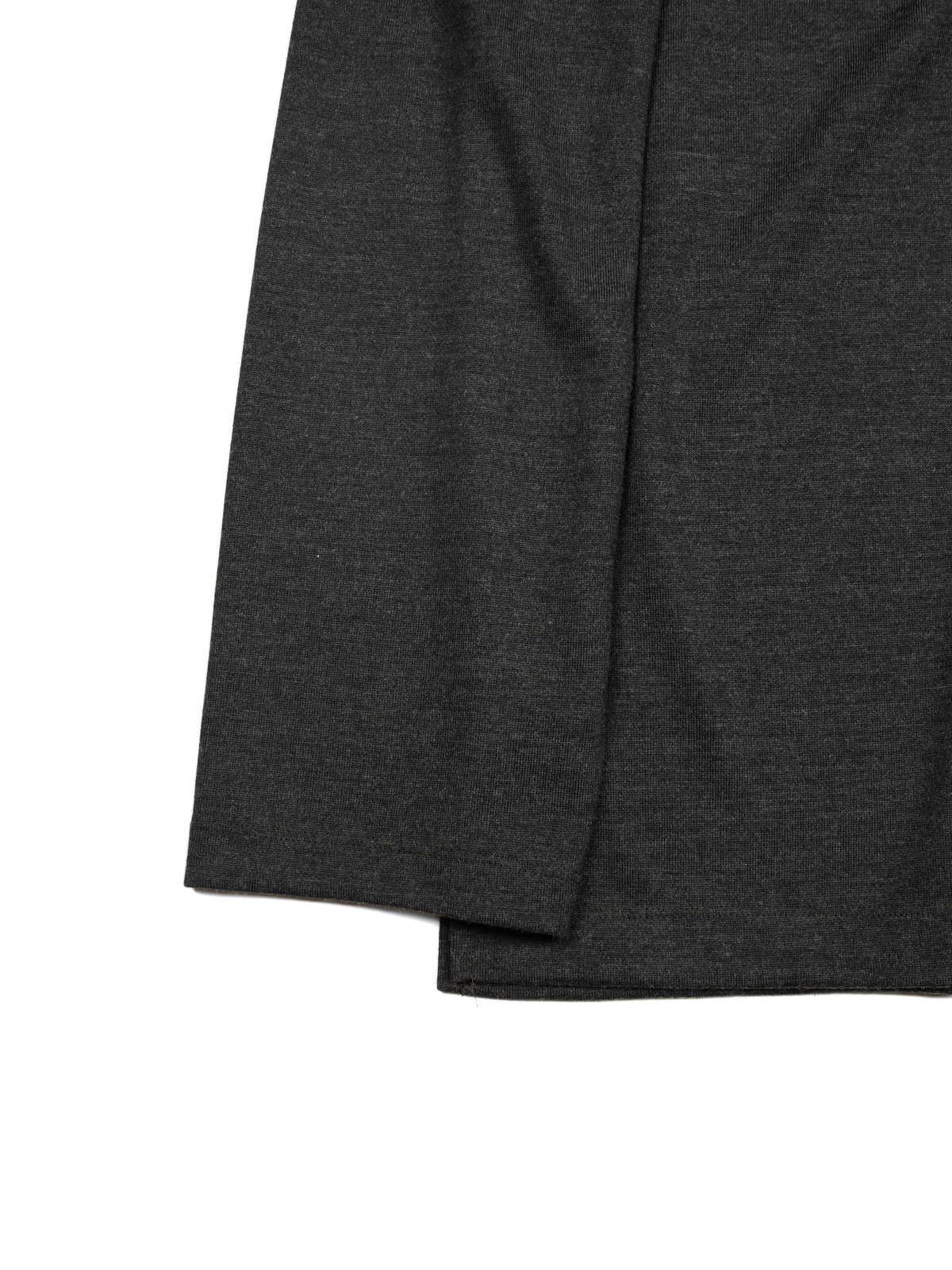 Super160's WORSTED WOOL HEAVY T-SHIRTS LONG SLEEVE｜TOP CHARCOAL