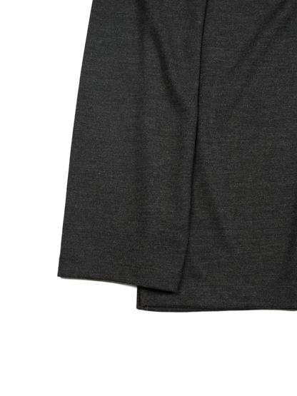 Super160's WORSTED WOOL HEAVY T-SHIRTS LONG SLEEVE｜TOP CHARCOAL