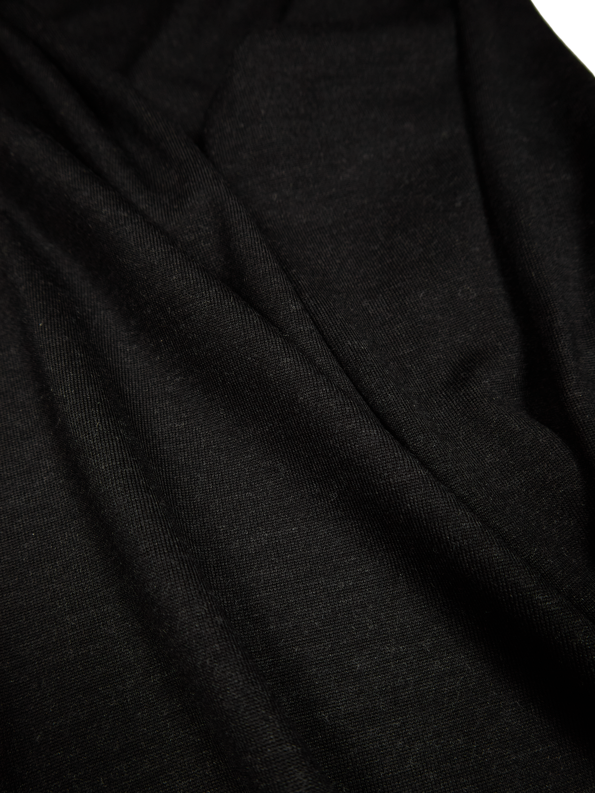 Super160's WORSTED WOOL HEAVY T-SHIRTS LONG SLEEVE｜TOP BLACK