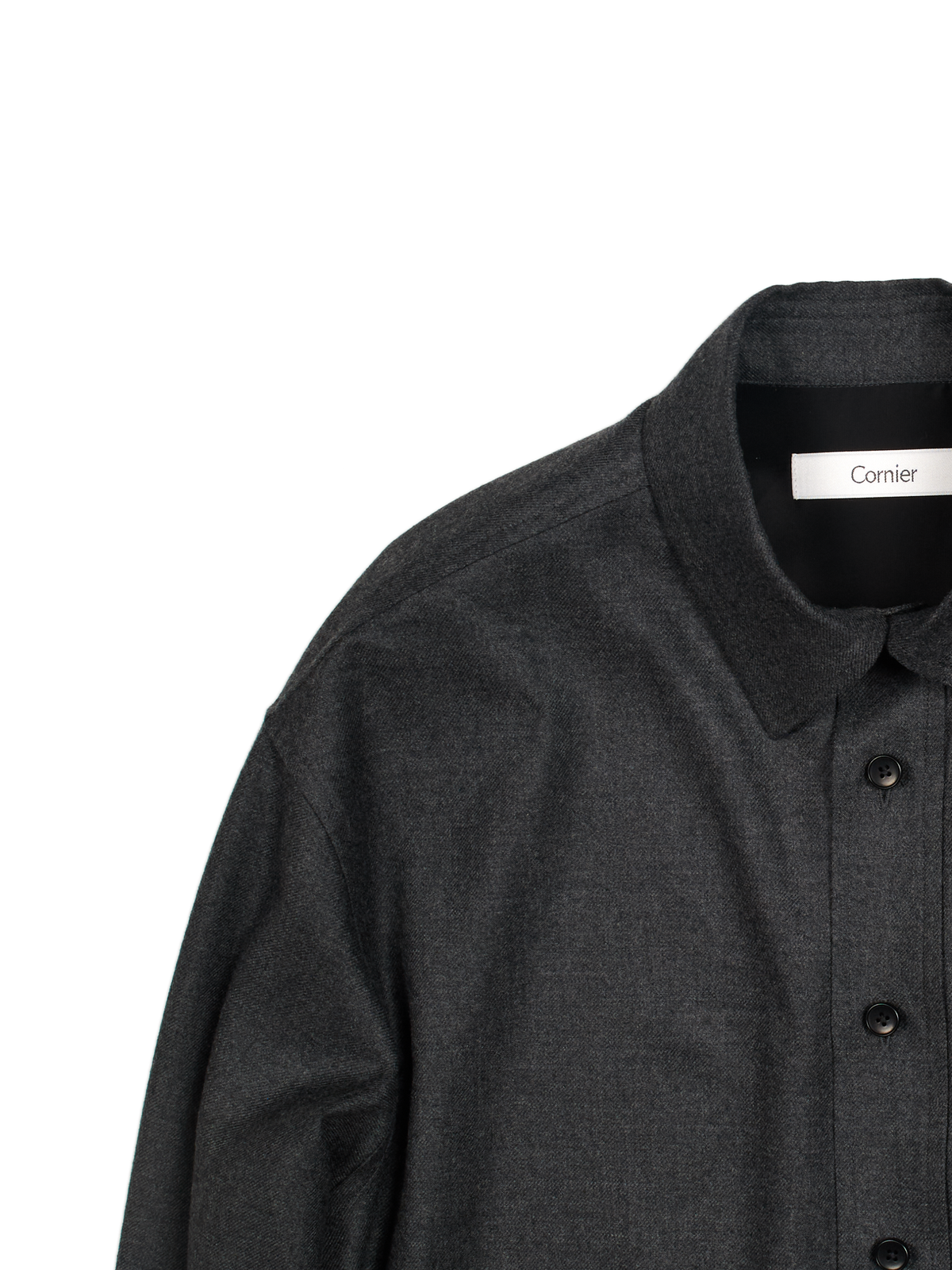 Super160's WORSTED WOOL VIYELLA SHIRTS for WOMEN｜TOP CHARCOAL