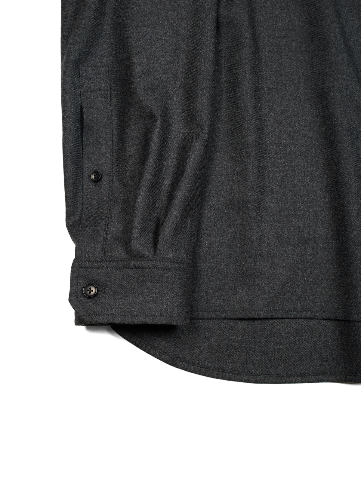Super160's WORSTED WOOL VIYELLA SHIRTS for WOMEN｜TOP CHARCOAL