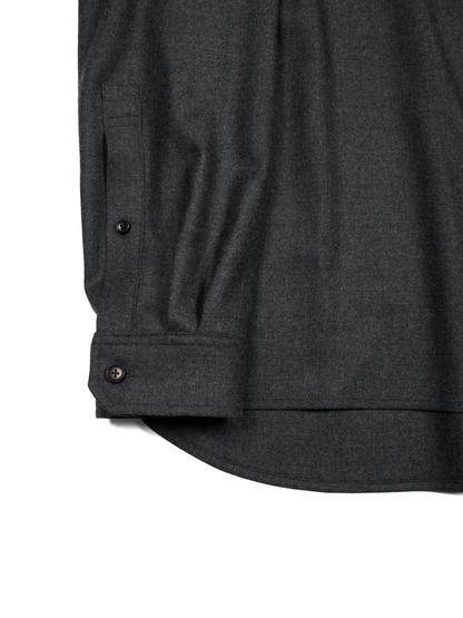 Super160's WORSTED WOOL VIYELLA SHIRTS for WOMEN｜TOP CHARCOAL
