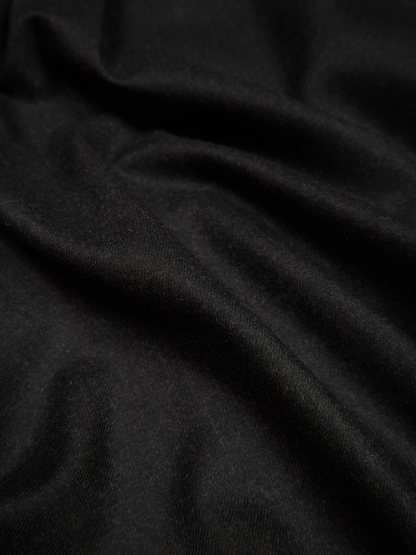 Super160's WORSTED WOOL VIYELLA SHIRTS for WOMEN｜TOP BLACK