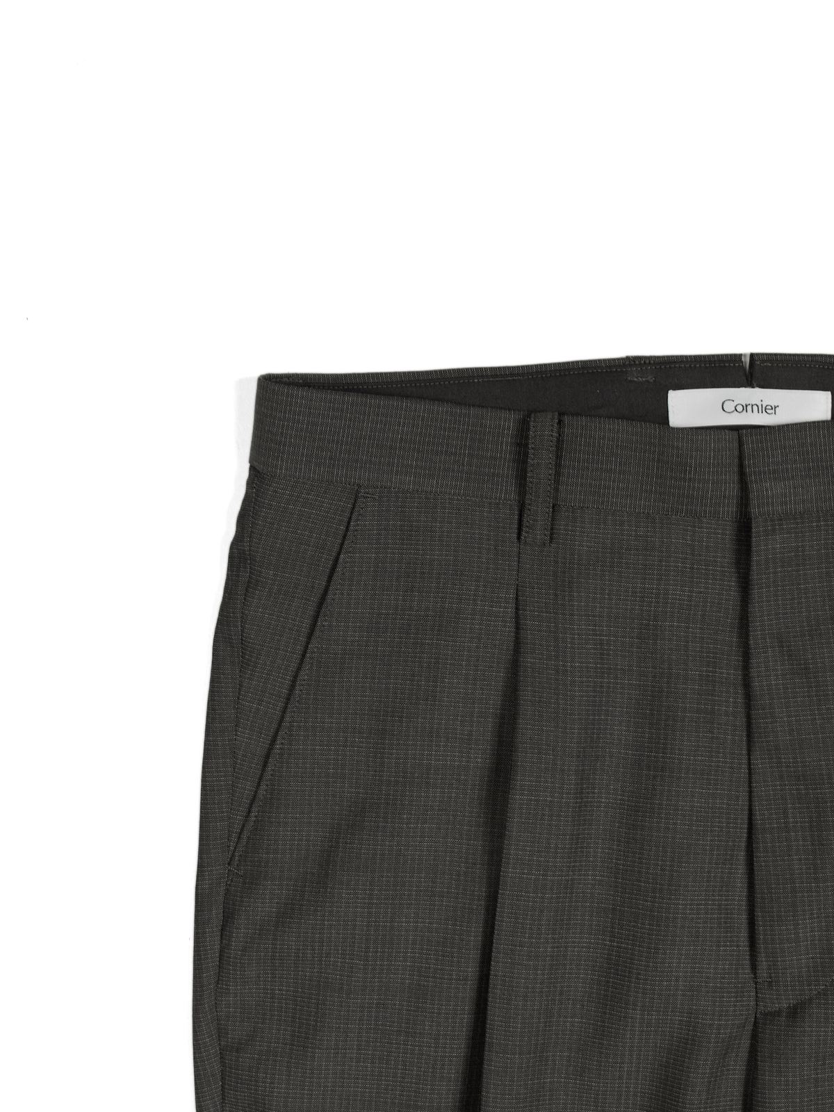 Super130's WOOL/SILK RETRO CHECK SLACKS｜GREIGE