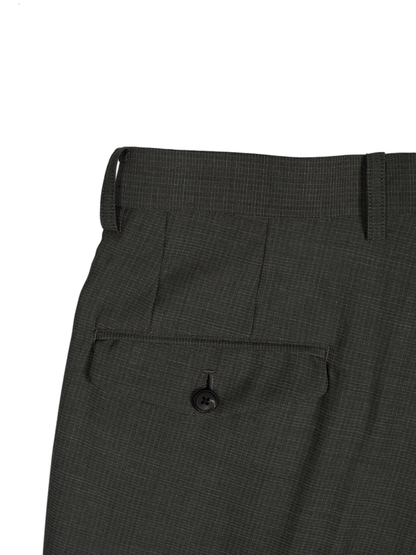 Super130's WOOL/SILK RETRO CHECK SLACKS｜GREIGE