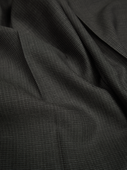 Super130's WOOL/SILK RETRO CHECK SLACKS｜GREIGE