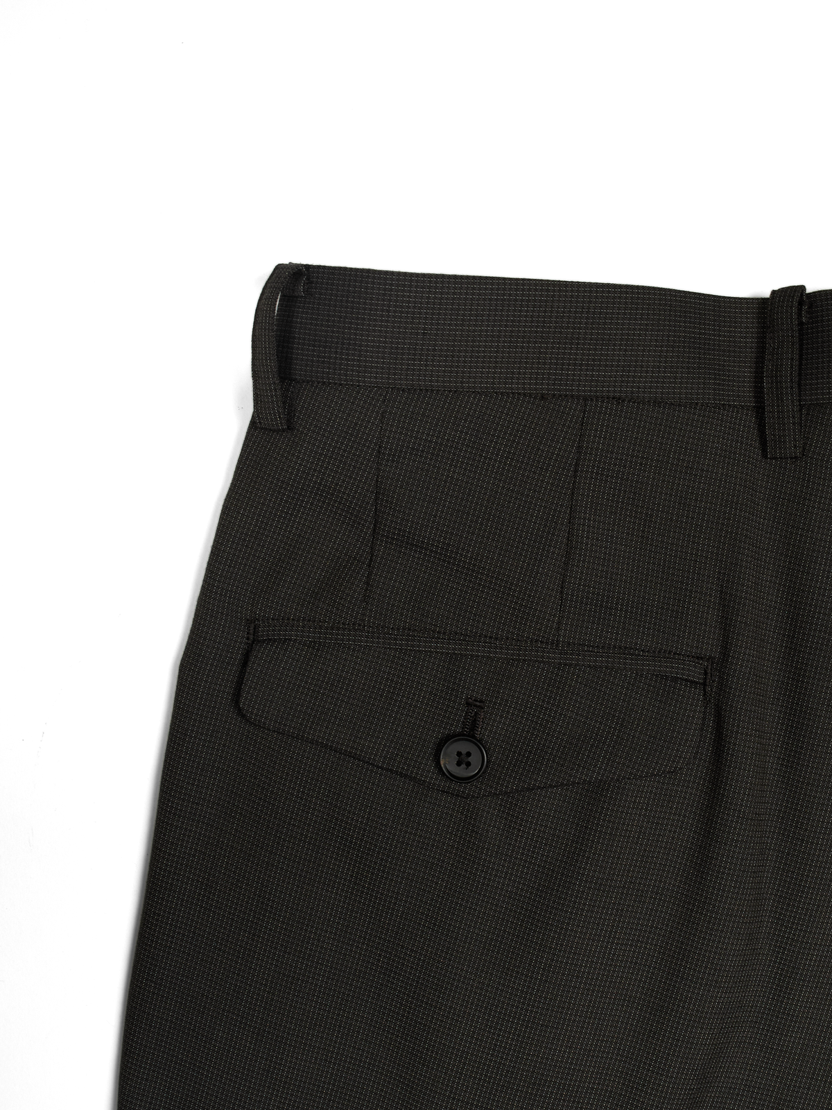 Super130's WOOL/SILK RETRO CHECK SLACKS｜DARK BROWN