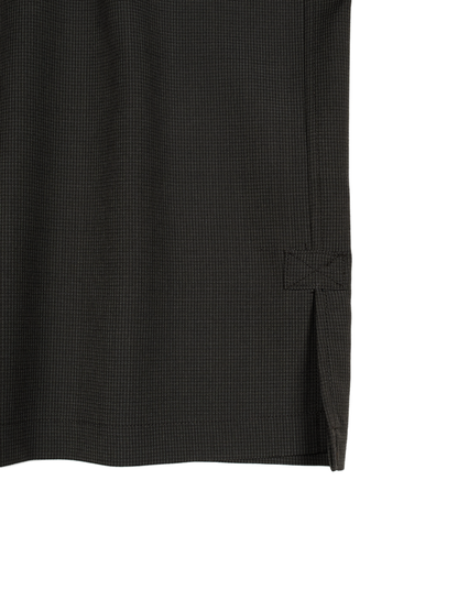 Super130's WOOL/SILK RETRO CHECK OPEN COLLAR SHIRTS｜DARK BROWN
