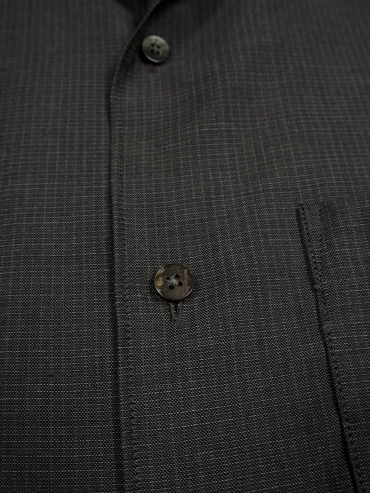 Super130's WOOL/SILK RETRO CHECK OPEN COLLAR SHIRTS｜GREIGE