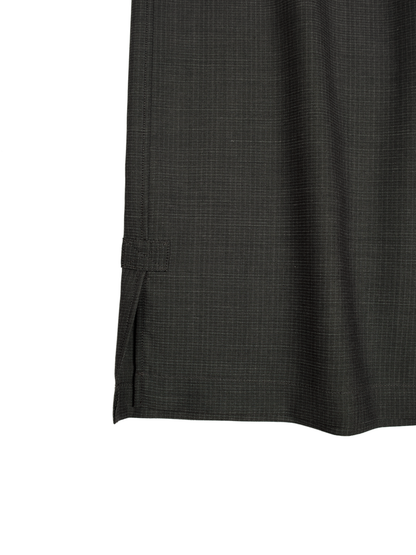 Super130's WOOL/SILK RETRO CHECK OPEN COLLAR SHIRTS｜GREIGE