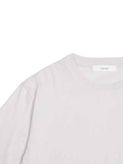 SUPIMA COTTON HIGH TWISTED JERSEY T-SHIRTS｜WHITE GRAY