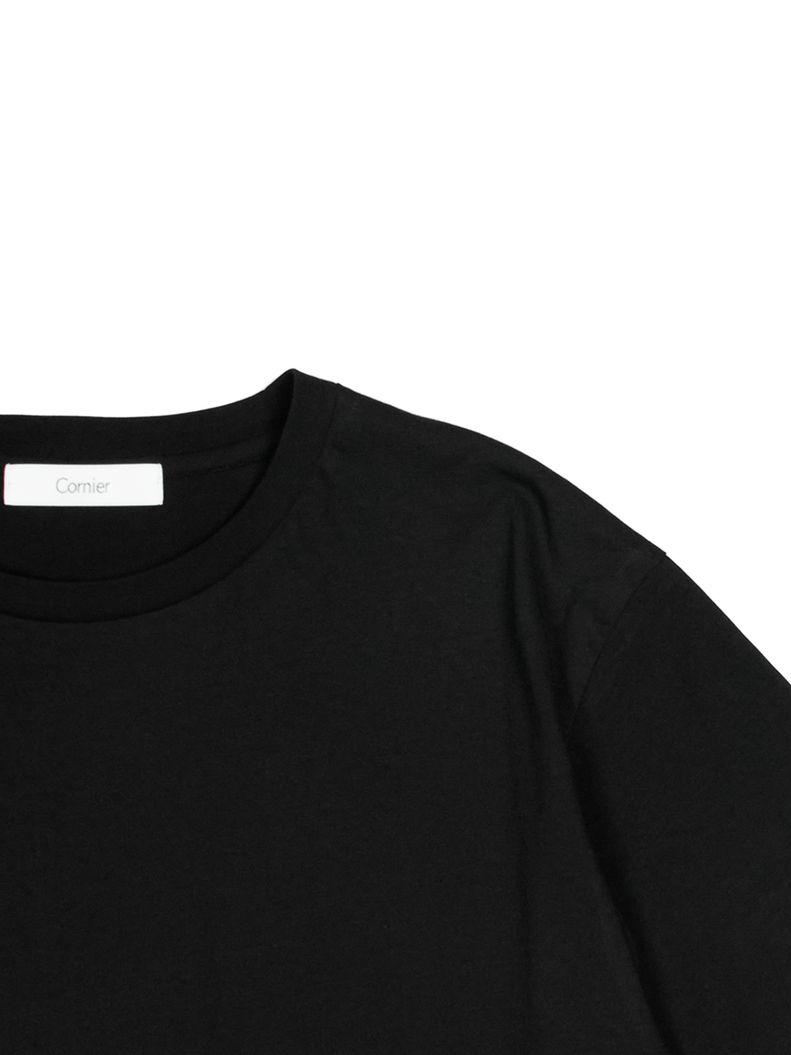 SUPIMA COTTON HIGH TWISTED JERSEY T-SHIRTS｜BLACK